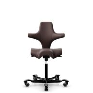HÅG Capisco 8106 - Paloma Soft (Wollsdorf) - Semi-aniline leather - ATG55130 - Dark brown - Black - 265 mm (seat height 53-79cm) - Hard castors for soft floors thumbnail