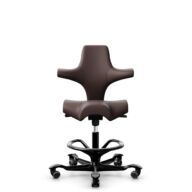 HÅG Capisco 8106 - Paloma Soft (Wollsdorf) - Cuir semi-aniline - ATG55130 - Dark brown - Noir - 265 mm (hauteur d’assise 53–79 cm) - Roues dures pour sols souples thumbnail