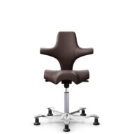 HÅG Capisco 8106 - Paloma Soft (Wollsdorf) - Semi-aniline leather - ATG55130 - Dark brown - Silver - 200 mm (seat height 46-64cm) - Glides thumbnail