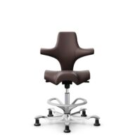 HÅG Capisco 8106 - Paloma Soft (Wollsdorf) - Cuero semi-anilina - ATG55130 - Dark brown - Silver - 265 mm (seat height 53-79cm) - Glides thumbnail