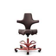 HÅG Capisco 8106 - Paloma Soft (Wollsdorf) - Cuero semi-anilina - ATG55130 - Dark brown - Blush Rose - 200 mm (seat height 46-64cm) - Soft castors for hard floors thumbnail