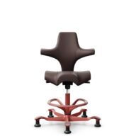 HÅG Capisco 8106 - Paloma Soft (Wollsdorf) - Semi-aniline leather - ATG55130 - Dark brown - Blush Rose - 200 mm (seat height 46-64cm) - Glides thumbnail
