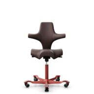 HÅG Capisco 8106 - Paloma Soft (Wollsdorf) - Cuir semi-aniline - ATG55130 - Blush Rose - 265 mm (hauteur d’assise 53–79 cm) - Roues souples pour sols durs thumbnail