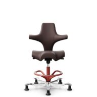 HÅG Capisco 8106 - Paloma Soft (Wollsdorf) - Semi-aniline leather - ATG55130 - Dark brown - Blush Rose - 265 mm (seat height 53-79cm) - Glides thumbnail