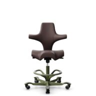 HÅG Capisco 8106 - Paloma Soft (Wollsdorf) - Cuir semi-aniline - ATG55130 - Dark brown - Moss Grey - 200 mm (hauteur d’assise 46–64 cm) - Roues souples pour sols durs thumbnail