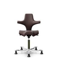 HÅG Capisco 8106 - Paloma Soft (Wollsdorf) - Cuero semi-anilina - ATG55130 - Dark brown - Moss Grey - 200 mm (seat height 46-64cm) - Glides thumbnail
