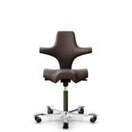 HÅG Capisco 8106 - Paloma Soft (Wollsdorf) - Cuir semi-aniline - ATG55130 - Moss Grey - 265 mm (hauteur d’assise 53–79 cm) - Roues souples pour sols durs thumbnail