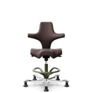 HÅG Capisco 8106 - Paloma Soft (Wollsdorf) - Semi-aniline leather - ATG55130 - Dark brown - Moss Grey - 265 mm (seat height 53-79cm) - Glides thumbnail