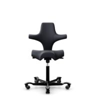 HÅG Capisco 8106 - Paloma Soft (Wollsdorf) - Semi-aniline leather - ATG55185 - Charcoal - Black - 150mm (seat height 40–55cm) - Soft castors for hard floors thumbnail