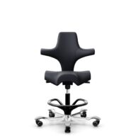 HÅG Capisco 8106 - Paloma Soft (Wollsdorf) - Cuir semi-aniline - ATG55185 - Charcoal - Noir - 200 mm (hauteur d’assise 46–64 cm) - Roues souples pour sols durs thumbnail