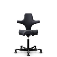 HÅG Capisco 8106 - Paloma Soft (Wollsdorf) - Semi-aniline leather - ATG55185 - Charcoal - Black - 200 mm (seat height 46-64cm) - Glides thumbnail