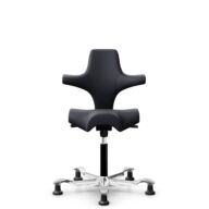 HÅG Capisco 8106 - Paloma Soft (Wollsdorf) - Semi-aniline leather - ATG55185 - Charcoal - Black - 200 mm (seat height 46-64cm) - Glides thumbnail