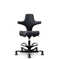 HÅG Capisco 8106 - Paloma Soft (Wollsdorf) - Cuero semi-anilina - ATG55185 - Charcoal - Black - 200 mm (seat height 46-64cm) - Glides thumbnail