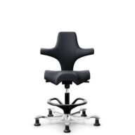 HÅG Capisco 8106 - Paloma Soft (Wollsdorf) - Semi-aniline leather - ATG55185 - Charcoal - Black - 200 mm (seat height 46-64cm) - Glides thumbnail
