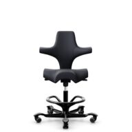 HÅG Capisco 8106 - Paloma Soft (Wollsdorf) - Skóra półanilinowa - ATG55185 - Charcoal - Black - 265 mm (seat height 53-79cm) - Hard castors for soft floors thumbnail