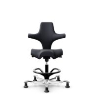 HÅG Capisco 8106 - Paloma Soft (Wollsdorf) - Cuir semi-aniline - ATG55185 - Charcoal - Noir - 265 mm (hauteur d’assise 53–79 cm) - Patins thumbnail