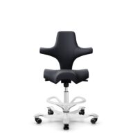 HÅG Capisco 8106 - Paloma Soft (Wollsdorf) - Cuir semi-aniline - ATG55185 - Blanc - 200 mm (hauteur d’assise 46–64 cm) - Roues dures pour sols souples thumbnail