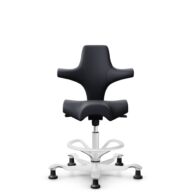 HÅG Capisco 8106 - Paloma Soft (Wollsdorf) - Semi-aniline leather - ATG55185 - Charcoal - White - 265 mm (seat height 53-79cm) - Glides thumbnail