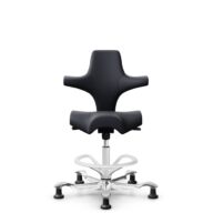 HÅG Capisco 8106 - Paloma Soft (Wollsdorf) - Skóra półanilinowa - ATG55185 - Charcoal - White - 265 mm (seat height 53-79cm) - Glides thumbnail