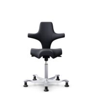 HÅG Capisco 8106 - Paloma Soft (Wollsdorf) - Cuero semi-anilina - ATG55185 - Charcoal - Silver - 150mm (seat height 40–55cm) - Glides thumbnail