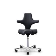 HÅG Capisco 8106 - Paloma Soft (Wollsdorf) - Semi-aniline leather - ATG55185 - Charcoal - Silver - 265 mm (seat height 53-79cm) - Hard castors for soft floors thumbnail