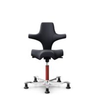 HÅG Capisco 8106 - Paloma Soft (Wollsdorf) - Cuero semi-anilina - ATG55185 - Charcoal - Blush Rose - 150mm (seat height 40–55cm) - Glides thumbnail