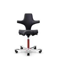 HÅG Capisco 8106 - Paloma Soft (Wollsdorf) - Cuir semi-aniline - ATG55185 - Charcoal - Blush Rose - 200 mm (hauteur d’assise 46–64 cm) - Roues souples pour sols durs thumbnail