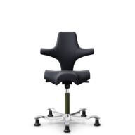 HÅG Capisco 8106 - Paloma Soft (Wollsdorf) - Skóra półanilinowa - ATG55185 - Charcoal - Moss Grey - 150mm (seat height 40–55cm) - Glides thumbnail