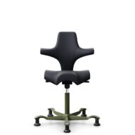 HÅG Capisco 8106 - Paloma Soft (Wollsdorf) - Cuero semi-anilina - ATG55185 - Charcoal - Moss Grey - 200 mm (seat height 46-64cm) - Glides thumbnail