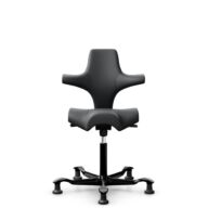 HÅG Capisco 8106 - Paloma Soft (Wollsdorf) - Semi-aniline leather - ATG55206 - Grey - Black - 150mm (seat height 40–55cm) - Glides thumbnail