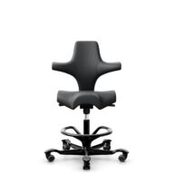 HÅG Capisco 8106 - Paloma Soft (Wollsdorf) - Cuir semi-aniline - ATG55206 - Grey - Noir - 265 mm (hauteur d’assise 53–79 cm) - Roues dures pour sols souples thumbnail