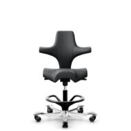 HÅG Capisco 8106 - Paloma Soft (Wollsdorf) - Cuir semi-aniline - ATG55206 - Noir - 265 mm (hauteur d’assise 53–79 cm) - Roues dures pour sols souples thumbnail
