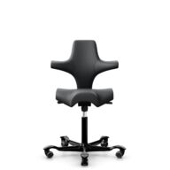 HÅG Capisco 8106 - Paloma Soft (Wollsdorf) - Semi-aniline leather - ATG55206 - Grey - Black - 265 mm (seat height 53-79cm) - Soft castors for hard floors thumbnail