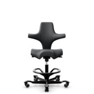 HÅG Capisco 8106 - Paloma Soft (Wollsdorf) - Cuir semi-aniline - ATG55206 - Grey - Noir - 265 mm (hauteur d’assise 53–79 cm) - Roues souples pour sols durs thumbnail