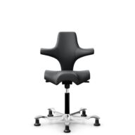 HÅG Capisco 8106 - Paloma Soft (Wollsdorf) - Semi-aniline leather - ATG55206 - Grey - Black - 265 mm (seat height 53-79cm) - Glides thumbnail
