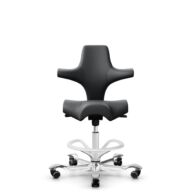 HÅG Capisco 8106 - Paloma Soft (Wollsdorf) - Cuir semi-aniline - ATG55206 - Blanc - 265 mm (hauteur d’assise 53–79 cm) - Roues souples pour sols durs thumbnail