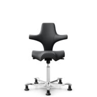 HÅG Capisco 8106 - Paloma Soft (Wollsdorf) - Semi-aniline leather - ATG55206 - Grey - White - 265 mm (seat height 53-79cm) - Glides thumbnail