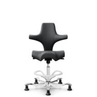 HÅG Capisco 8106 - Paloma Soft (Wollsdorf) - Semi-aniline leather - ATG55206 - Grey - White - 265 mm (seat height 53-79cm) - Glides thumbnail