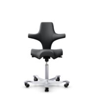 HÅG Capisco 8106 - Paloma Soft (Wollsdorf) - Cuir semi-aniline - ATG55206 - Grey - Argent - 200 mm (hauteur d’assise 46–64 cm) - Roues dures pour sols souples thumbnail