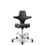 HÅG Capisco 8106 - Paloma Soft (Wollsdorf) - Cuero semi-anilina - ATG55206 - Grey - Silver - 265 mm (seat height 53-79cm) - Glides thumbnail