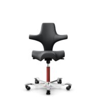 HÅG Capisco 8106 - Paloma Soft (Wollsdorf) - Semi-aniline leather - ATG55206 - Grey - Blush Rose - 200 mm (seat height 46-64cm) - Hard castors for soft floors thumbnail