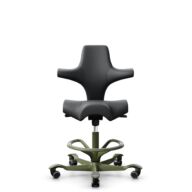 HÅG Capisco 8106 - Paloma Soft (Wollsdorf) - Cuir semi-aniline - ATG55206 - Grey - Moss Grey - 200 mm (hauteur d’assise 46–64 cm) - Roues souples pour sols durs thumbnail