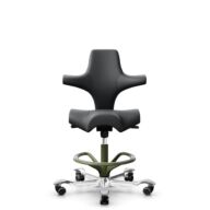 HÅG Capisco 8106 - Paloma Soft (Wollsdorf) - Semi-aniline leather - ATG55206 - Grey - Moss Grey - 200 mm (seat height 46-64cm) - Soft castors for hard floors thumbnail