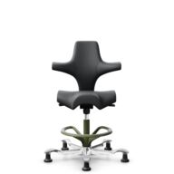 HÅG Capisco 8106 - Paloma Soft (Wollsdorf) - Cuero semi-anilina - ATG55206 - Grey - Moss Grey - 200 mm (seat height 46-64cm) - Glides thumbnail