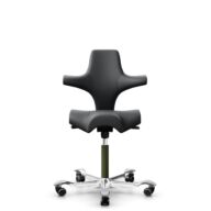 HÅG Capisco 8106 - Paloma Soft (Wollsdorf) - Semi-aniline leather - ATG55206 - Grey - Moss Grey - 265 mm (seat height 53-79cm) - Hard castors for soft floors thumbnail