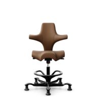 HÅG Capisco 8106 - Paloma Soft (Wollsdorf) - Skóra półanilinowa - PL05429 Cognac - Black - 200 mm (seat height 46-64cm) - Glides thumbnail