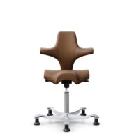 HÅG Capisco 8106 - Paloma Soft (Wollsdorf) - Skóra półanilinowa - PL05429 Cognac - Silver - 150mm (seat height 40–55cm) - Glides thumbnail