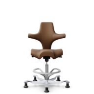 HÅG Capisco 8106 - Paloma Soft (Wollsdorf) - Semi-Anilinleder - PL05429 Cognac - Silber - 265 mm (Sitzhöhe 53-79cm) - Bodengleiter thumbnail