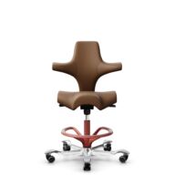 HÅG Capisco 8106 - Paloma Soft (Wollsdorf) - Skóra półanilinowa - PL05429 Cognac - Blush Rose - 265 mm (seat height 53-79cm) - Hard castors for soft floors thumbnail