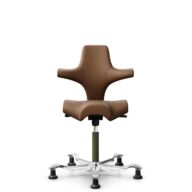 HÅG Capisco 8106 - Paloma Soft (Wollsdorf) - Semi-aniline leather - PL05429 Cognac - Moss Grey - 265 mm (seat height 53-79cm) - Glides thumbnail